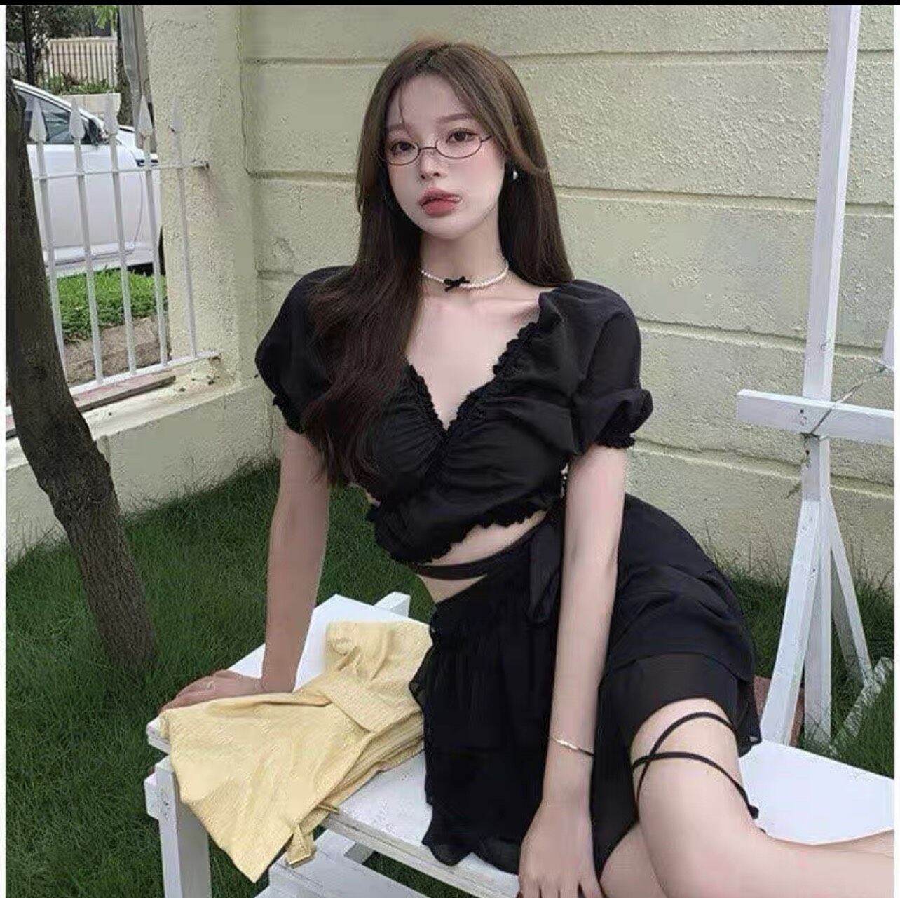[HCM]Áo kiểu bèo chéo buộc eo