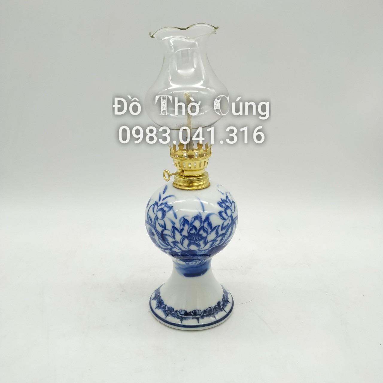 Đèn dầu thờ Hoa sen ( đèn tròn)