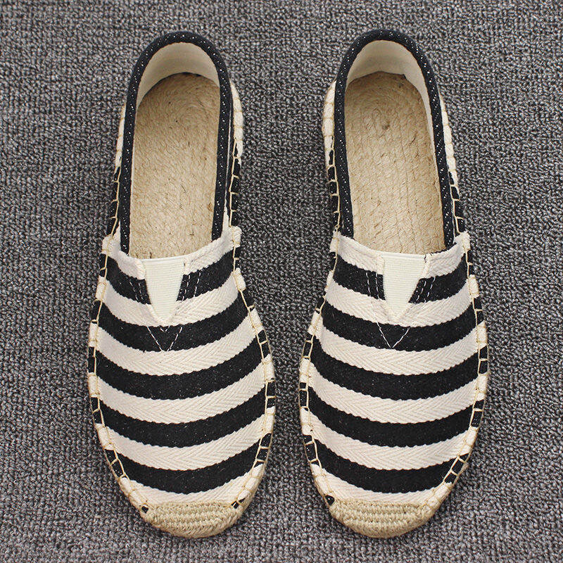 Summer Straw Ramie Sole Shoes MEN'S Canvas Shoes Flax Brown Loafers Casual Shoes Breathable Fisherman Unisex Shoes