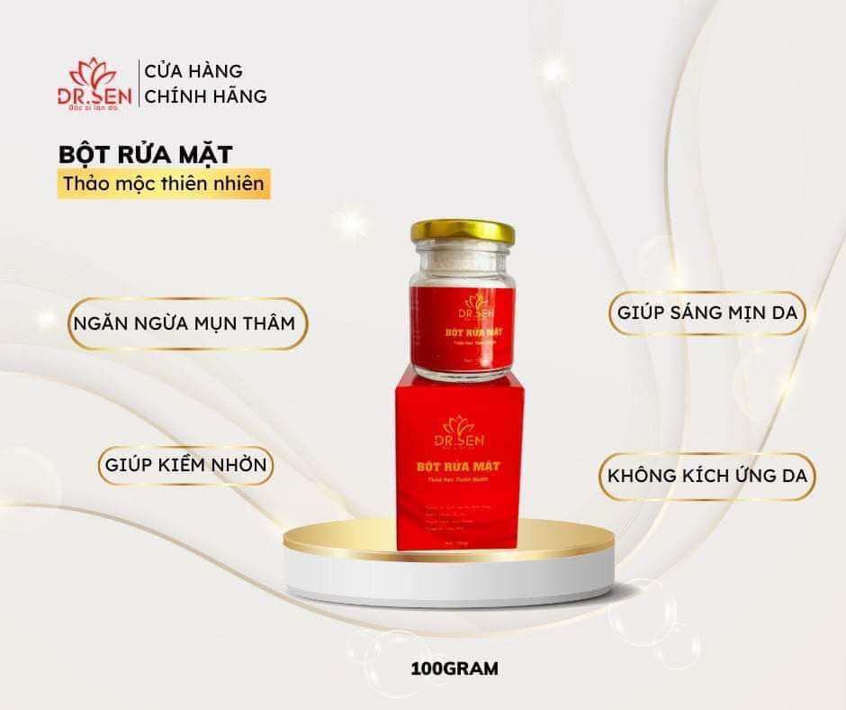 Bột Rửa Mặt Thảo Dược Kiềm Nhờn,Trắng Da Dr Sen,Senspa