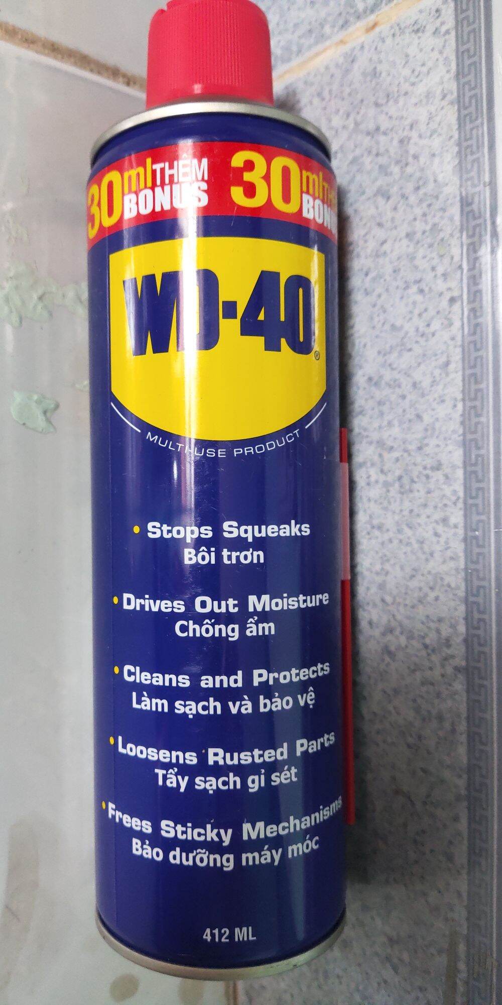 Dầu bôi trơn làm sạch rỉ sét, chống ẩm, bảo dưỡng máy móc WD-40 412ml