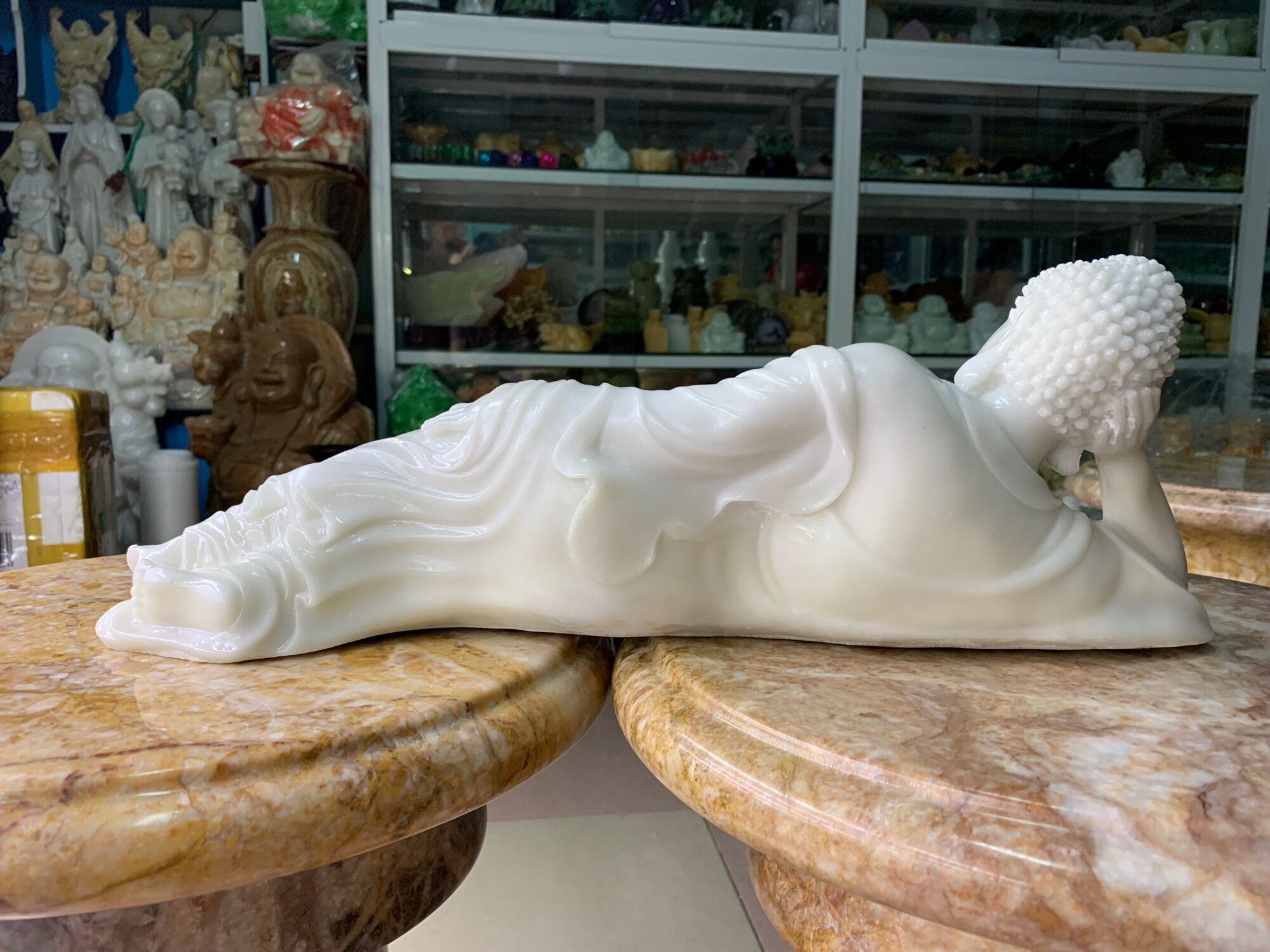 Tượng Phật Niết Bàn Đá Đúc - ngang 43cm