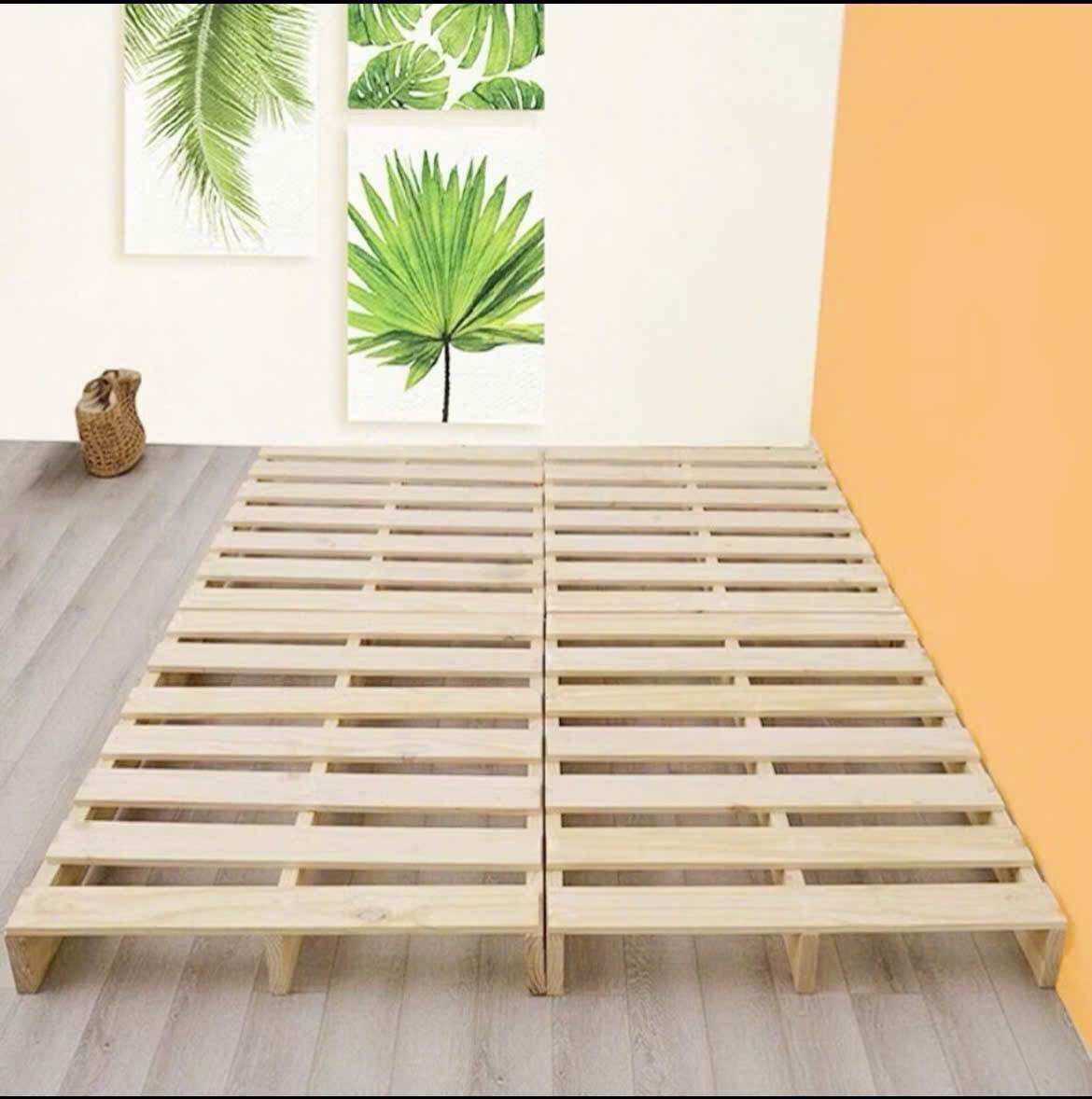 Giường palet gỗ thông Mỹ (làm từ ván mới nhập khẩu)