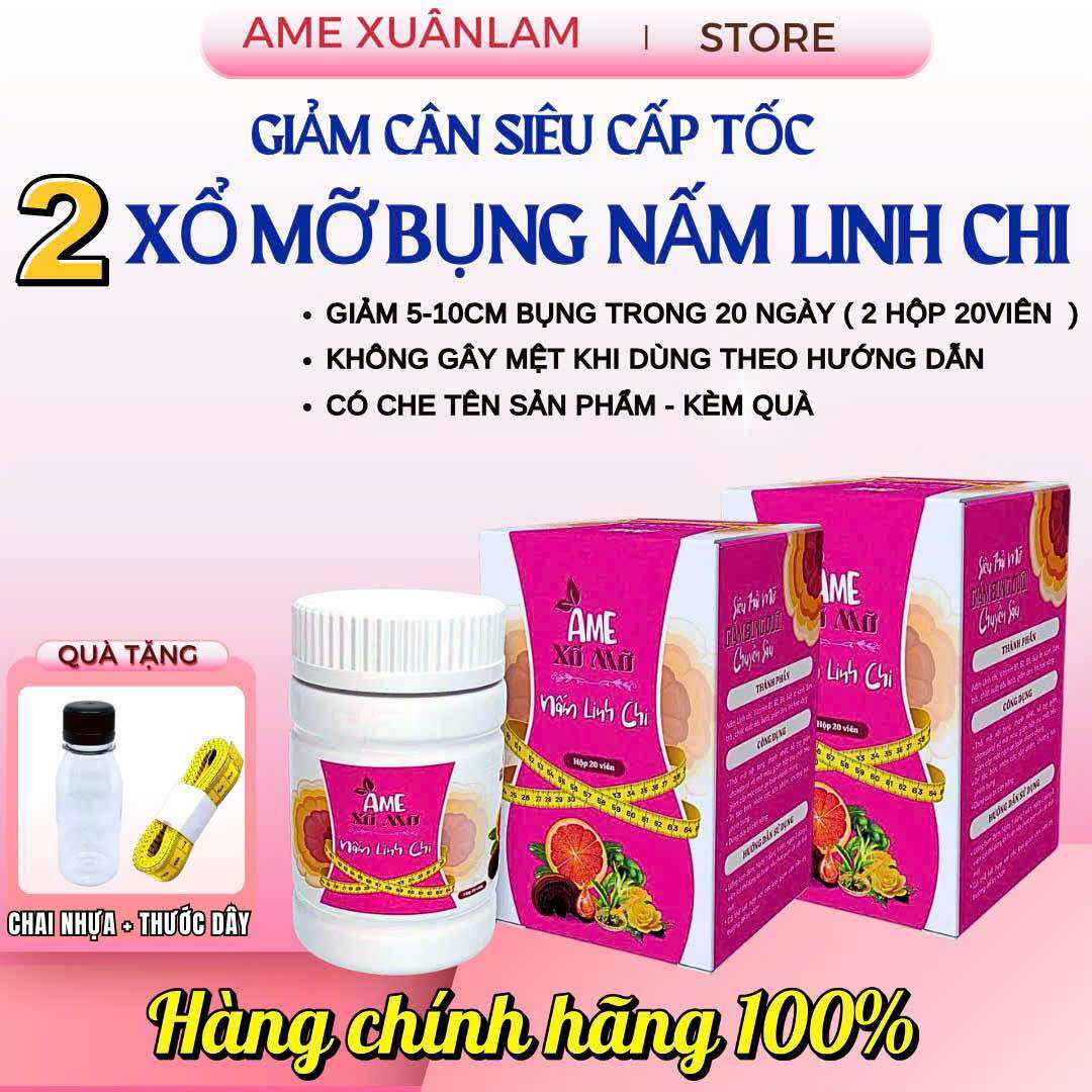 Viên Viên Uống Detox Hỗ Trợ Giảm Bụng & Viên Uống Linh chi Siết Eo - Thải Mỡ bụng