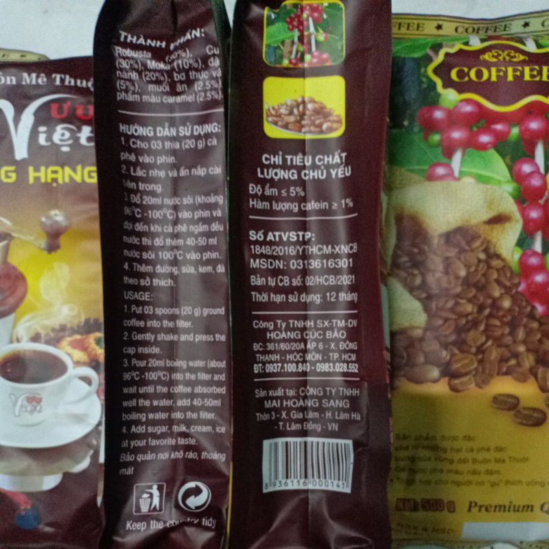Combo 2 gói Cà Phê Chồn Thượng Hạng (1kg)