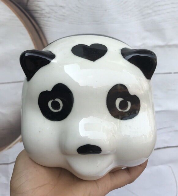 Lợn đất tiết kiệm gấu sứ gốm bát tràng