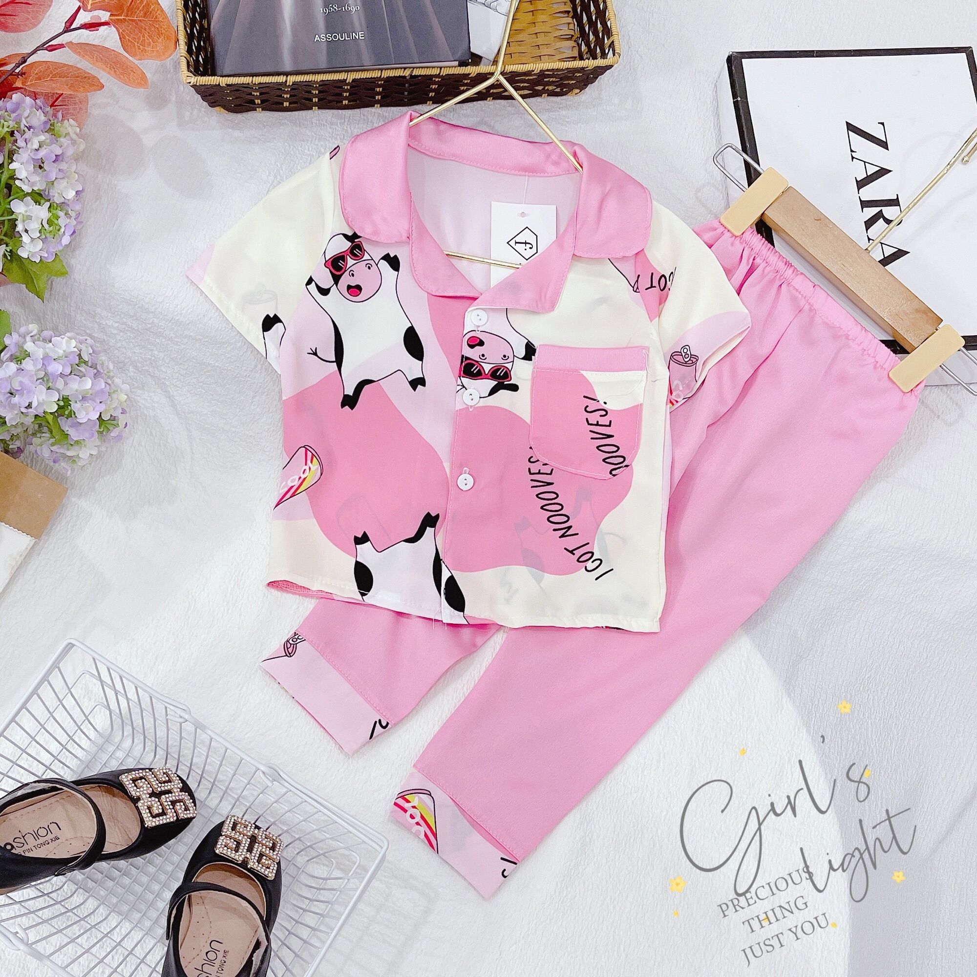 bộ pizama lụa cho bé 9-21kg