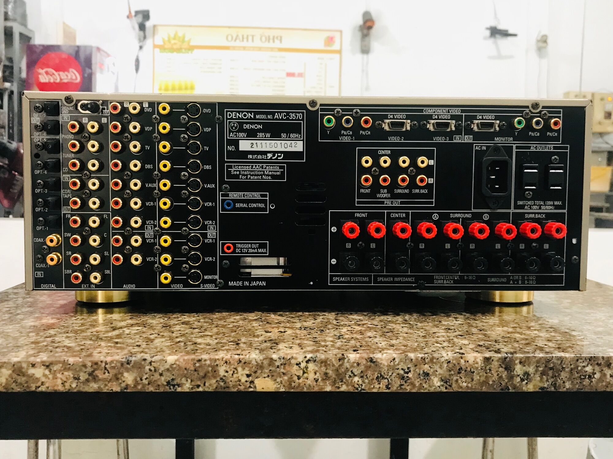 Freeship Amply DENON AVC-3570 CS-285w máy chạy 14 sò than đại.