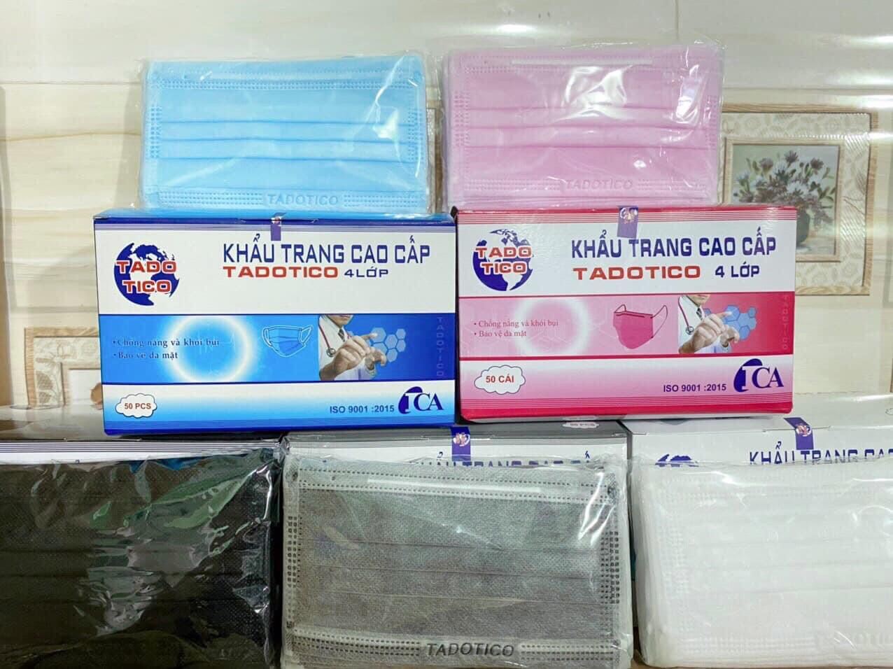 Hộp 50 CÁI Khẩu Trang Y Tế 4 LỚP CAO CẤP TADOTICO