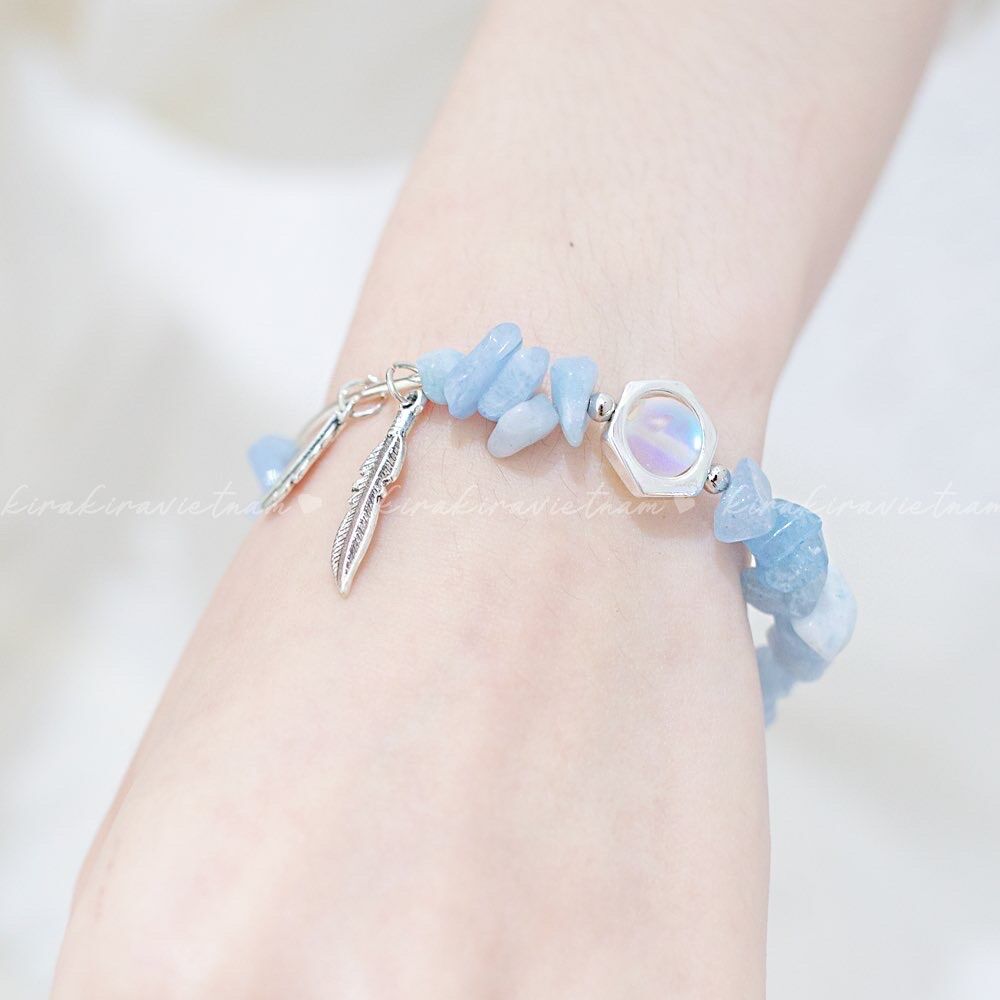 Vòng tay vụn đá tự nhiên gam màu nhẹ nhàng trong trẻo Harmony