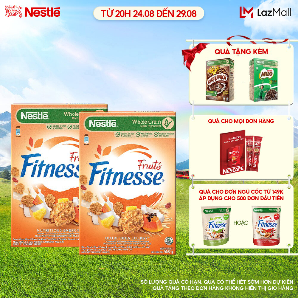 Combo 2 hộp ngũ cốc ăn sáng fitnesse trái cây