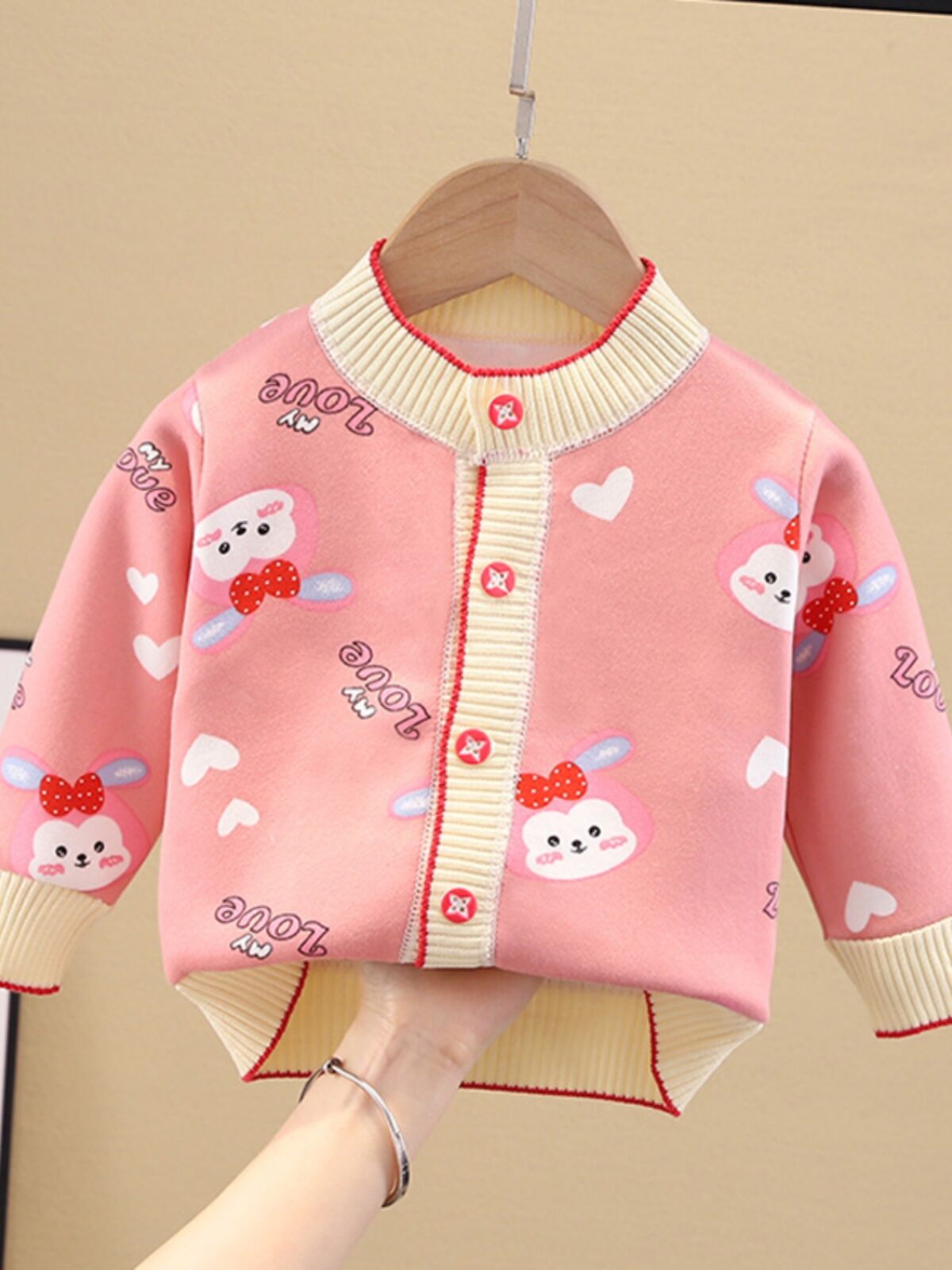 Áo Len Cardigan Trẻ Em Mùa Thu Phong Cách Hàn Quốc Cho Bé Gái Áo Khoác Ngoài Trẻ Sơ Sinh Áo Len Trẻ Em Áo Len Cotton Hoạt Hình Thường Ngày
