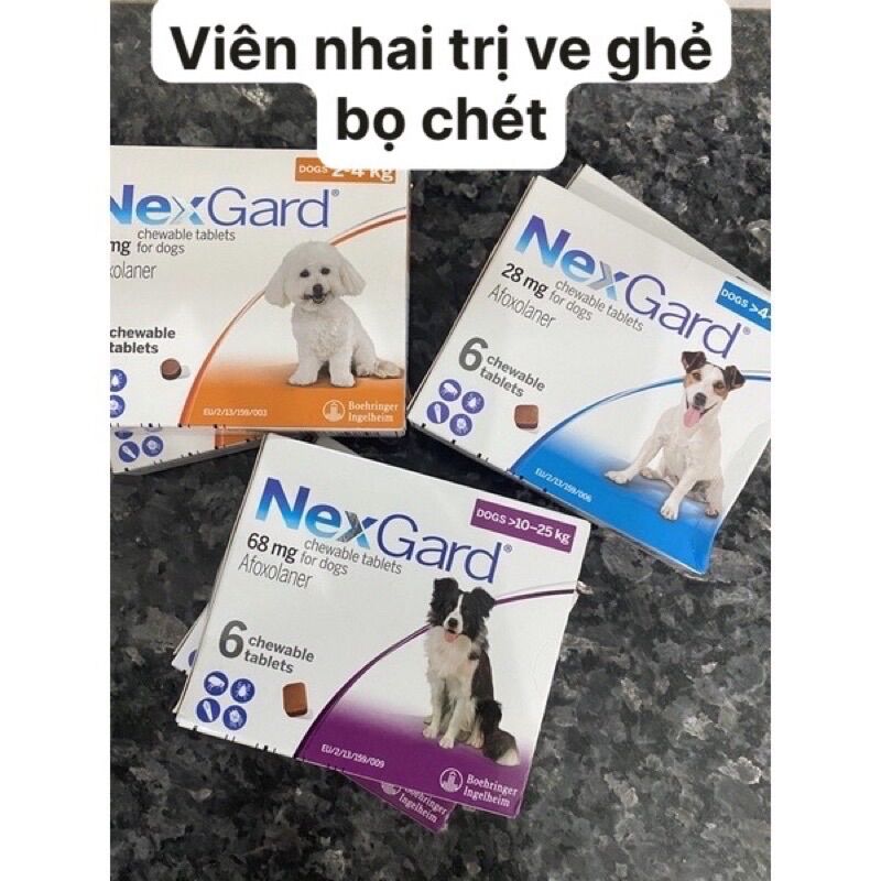 1 viên nhai Nexgard trị ve ghẻ bọ chét