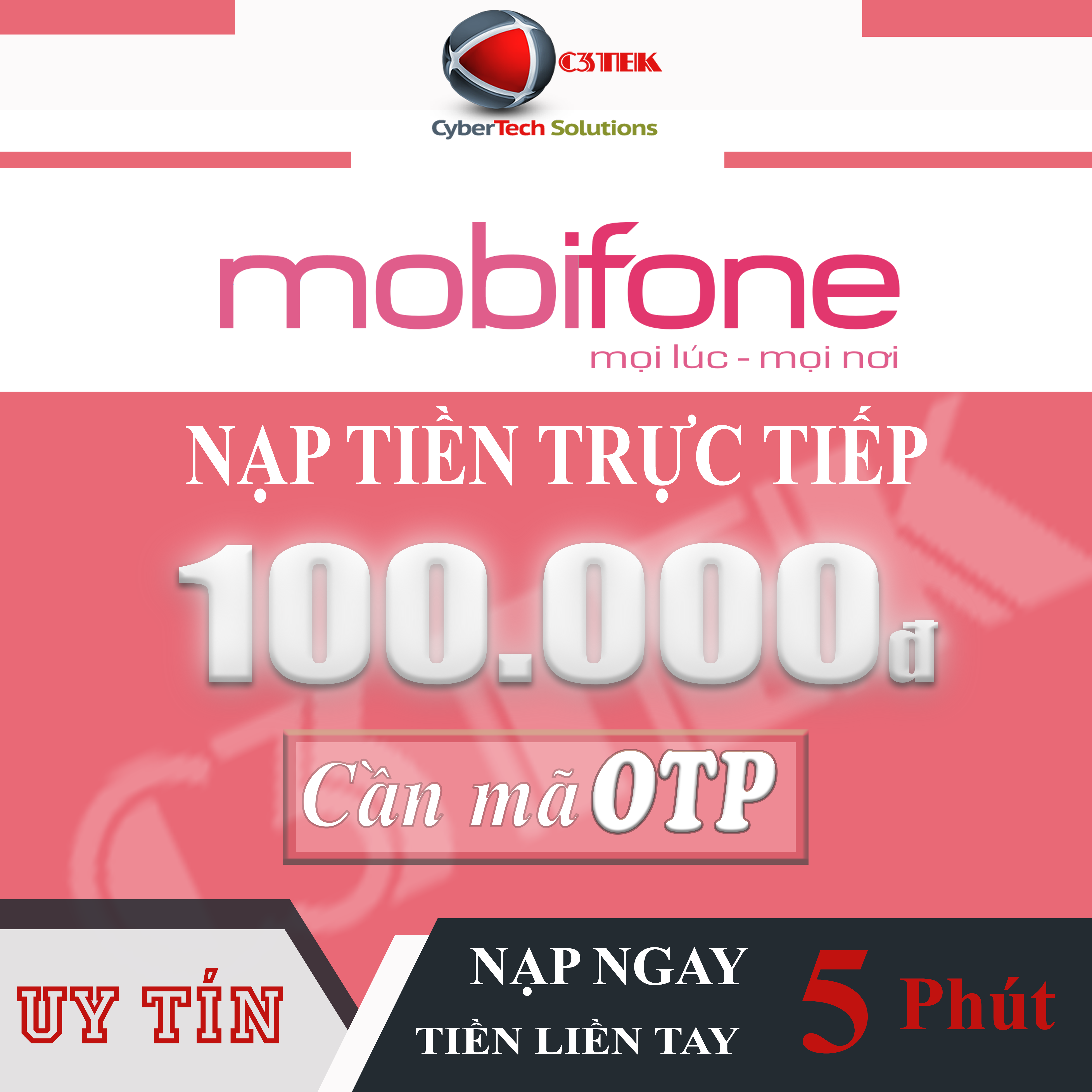 [CẦN OTP] MOBIFONE 100K - Nạp trực tiếp cần cung cấp OTP