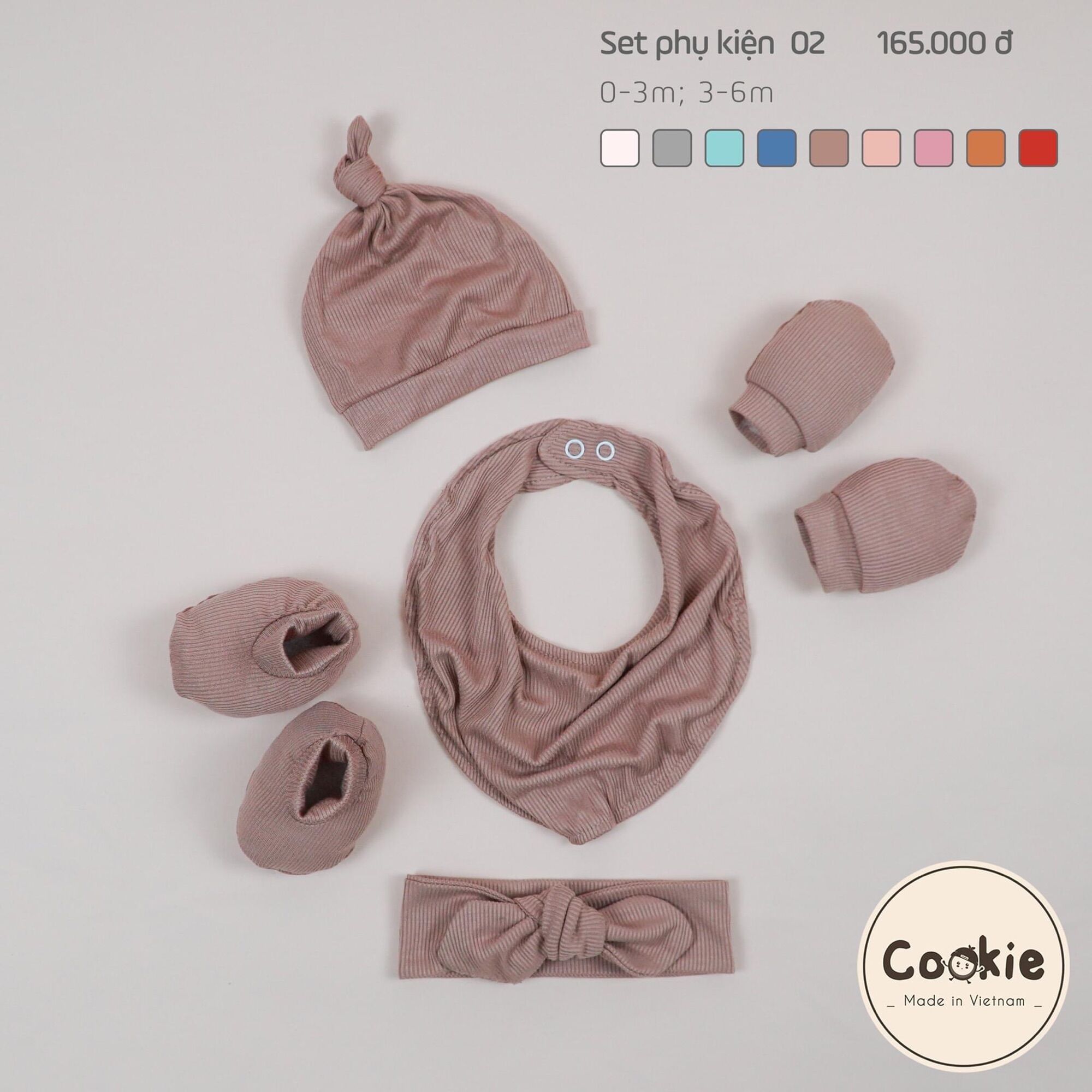 SET MŨ,BAO TAY CHÂN,YẾM, TURBAN COOKIE SƠ SINH