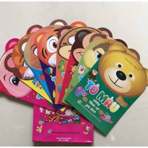 Set 8 quyển tô màu với 8 chủ đề cho bé