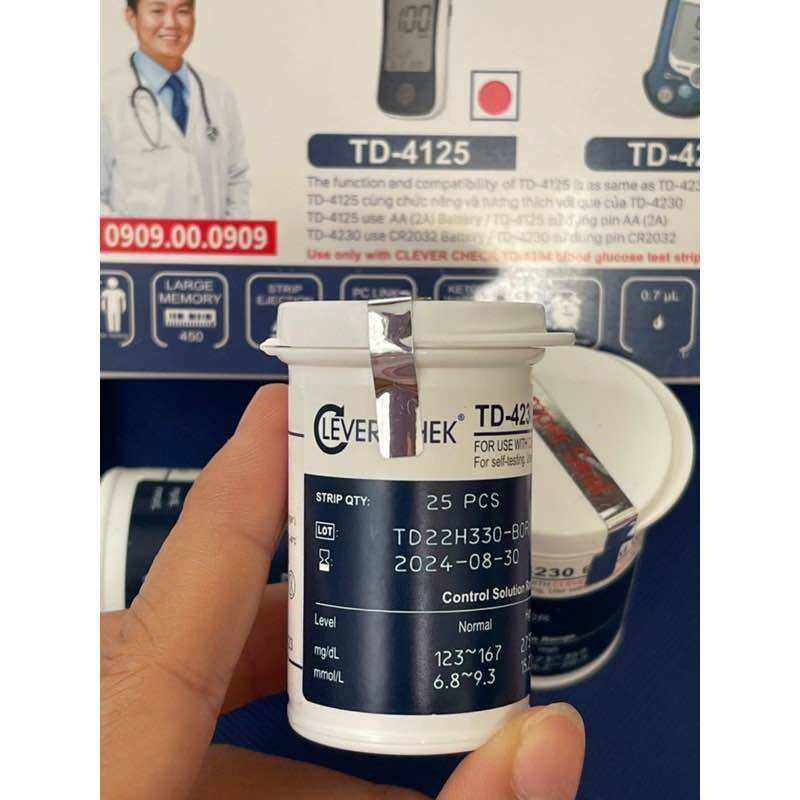 Que thử đường huyết CLEVER CHECK hộp/25