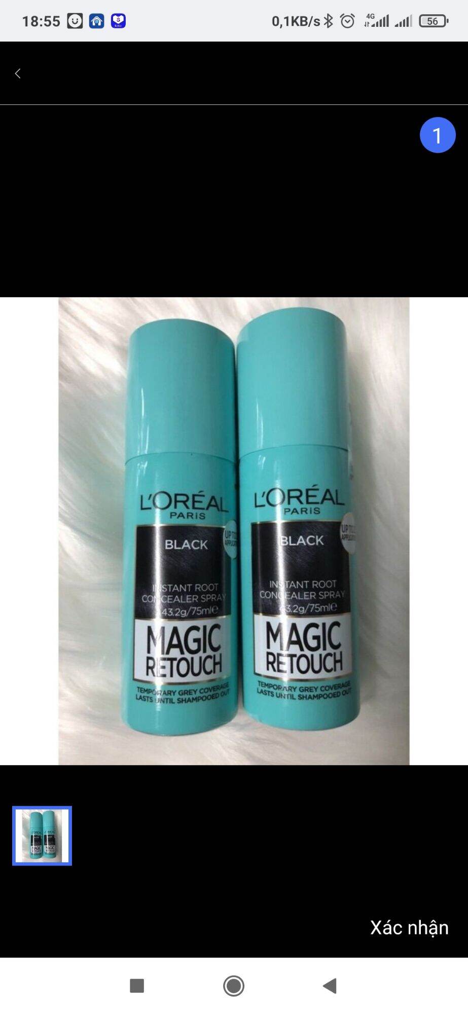 #Xịt nhuộm tóc phủ bạc tạm thời L'Oreal Paris Magic Retouch Temporary Root Concealer Spray - Black#.