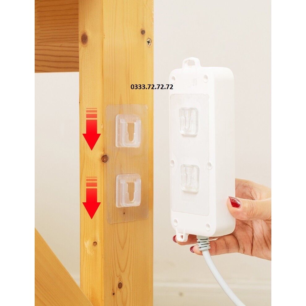 Bộ móc dán tường ghép đôi chữ U + hình tháp MDT, bộ móc dán tường treo ổ điện, treo tranh ảnh không khoan đa năng