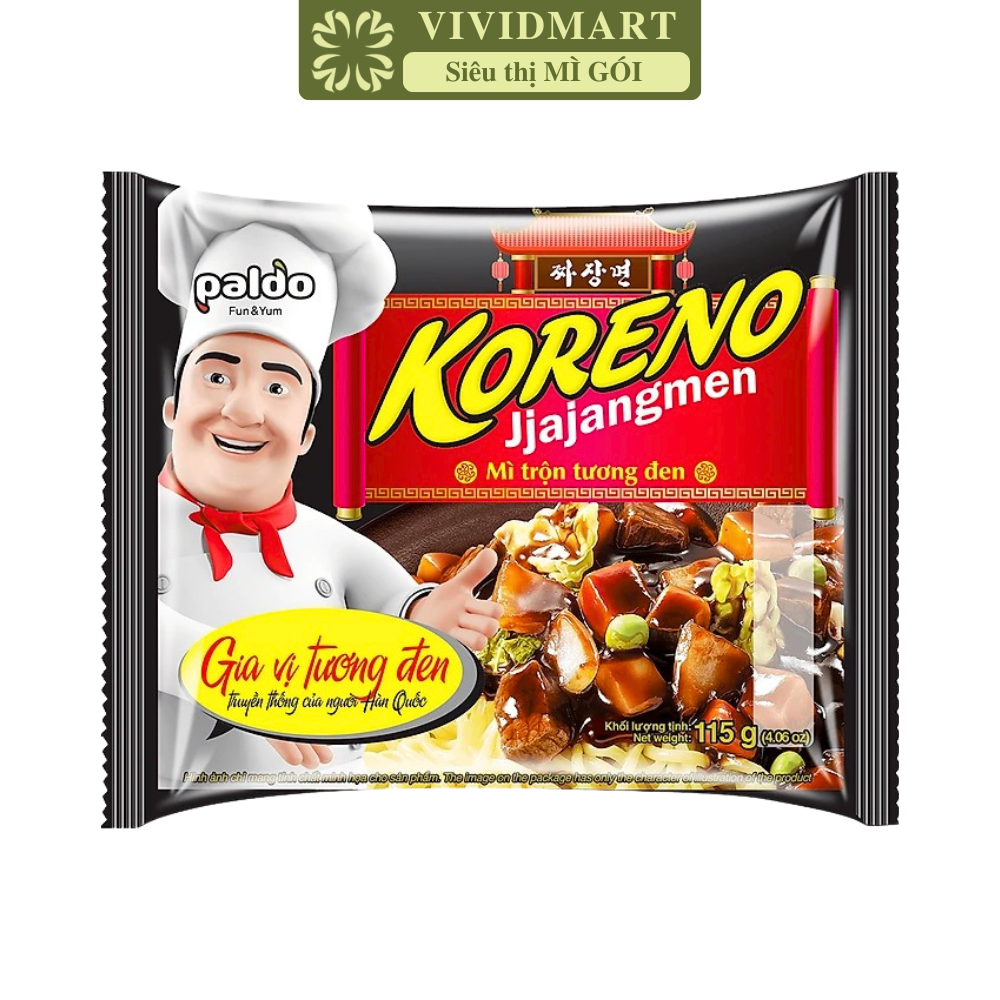 - PALDO - Mì trộn tương đen Koreno Jjajangmen, Mì Koreno Jjajangmen tương đen, Mì tương đen Hàn Quốc