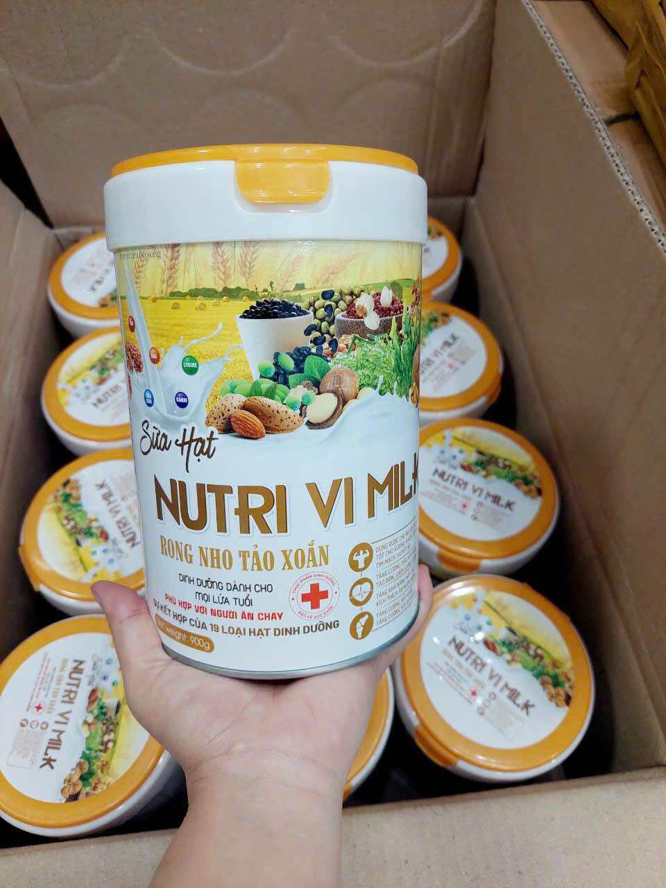 [ Chính hãng - Combo 2 hộp 900g ] Sữa Hạt Nutri Vi Milk rong nho tảo xoắn, sự kết hợp của 19 loại hạ