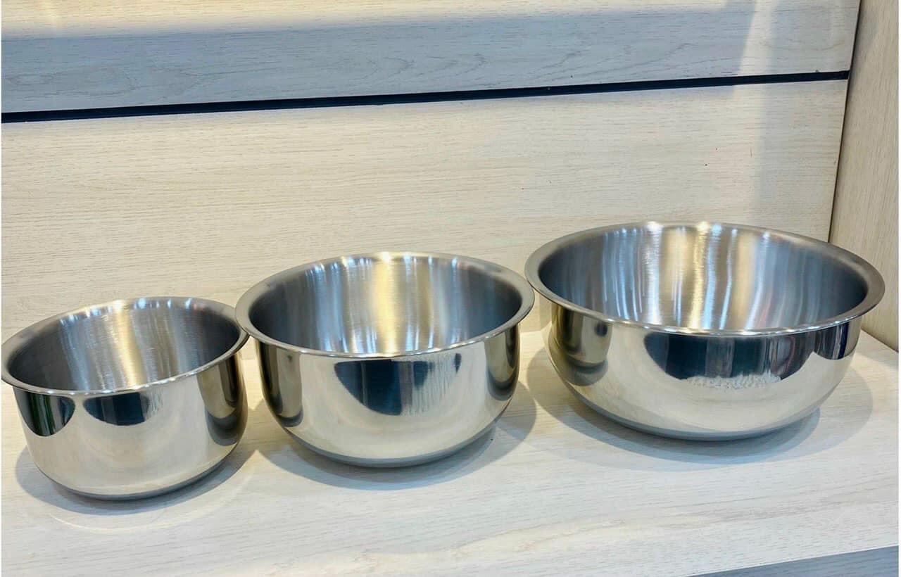 Set 3 thau trộn inox