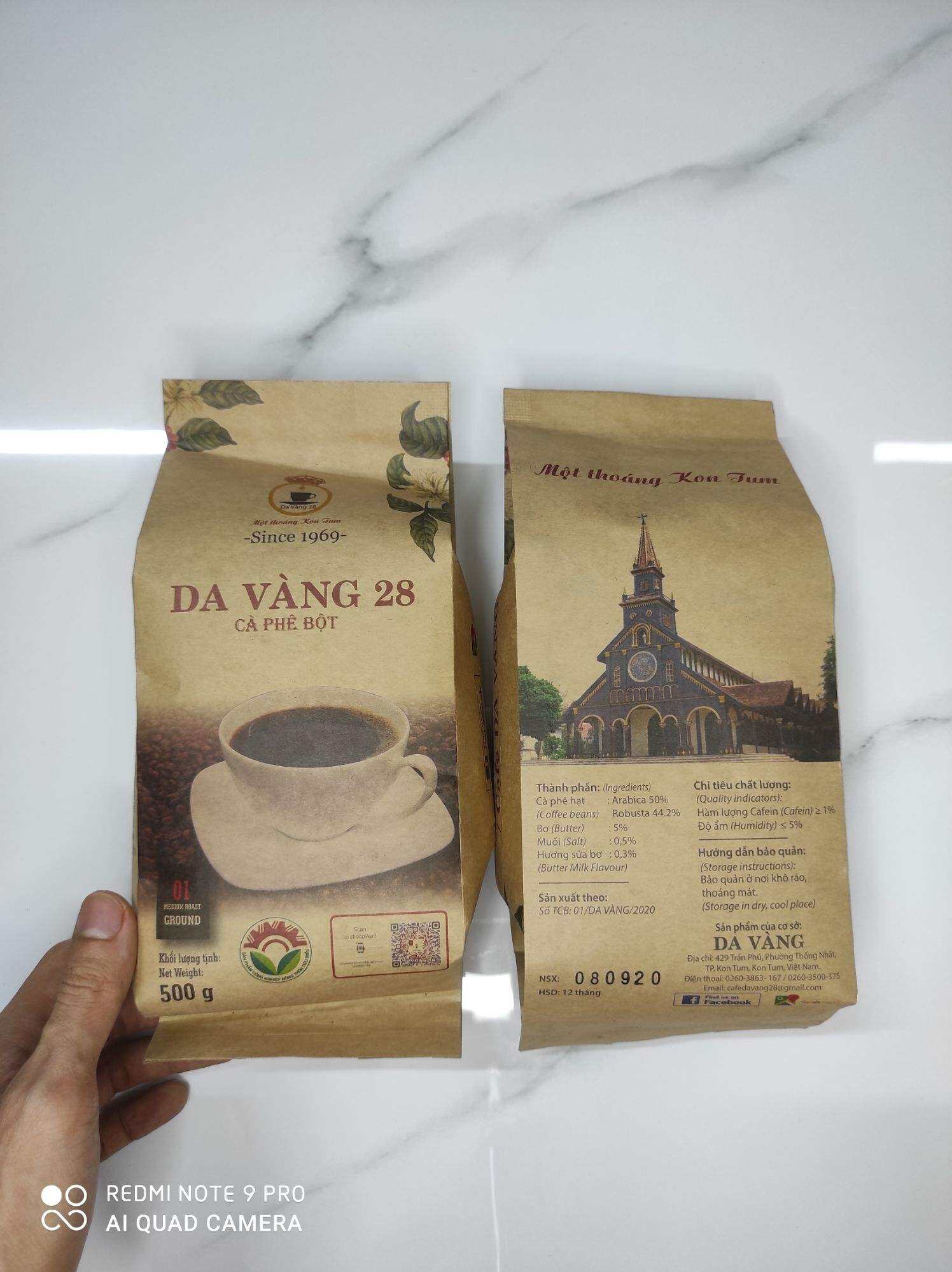 Cà phê bột rang thủ công bằng củi DA VÀNG 28