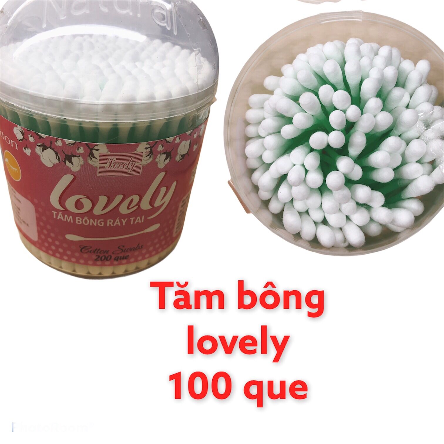 Tăm bông ráy tai lovely hủ 100 que loại đầu lớn