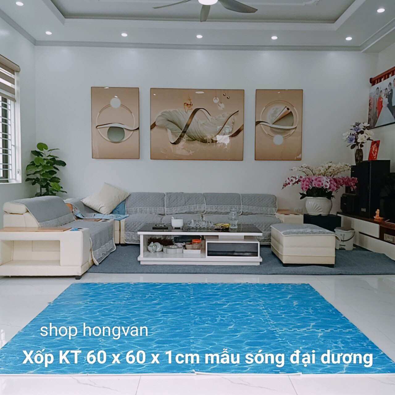Thảm xốp lót sàn vân gỗ kt 60x60x1cm giá miếng 24000đ