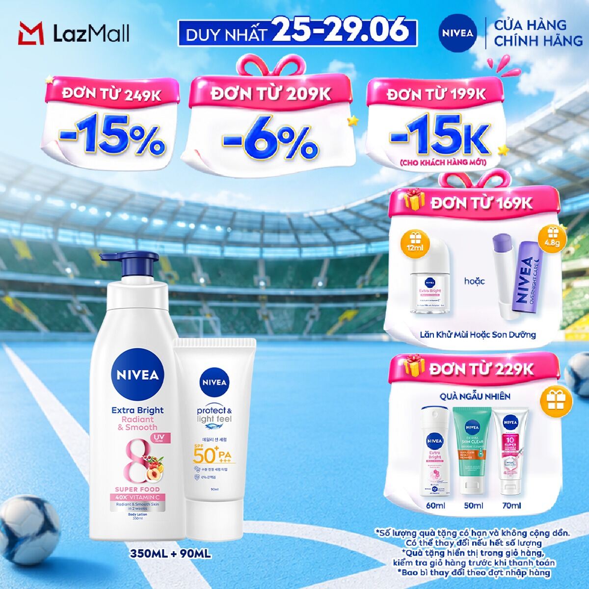 [MUA LÀ CÓ QUÀ] Bộ Đôi Sữa Dưỡng Thể NIVEA 8 Super Fooods Dưỡng Sáng Da và Kem Chống Nắng NIVEA PROTECT  LIGHT FEEL SPF50+ PA+++ - 98413 + 86018