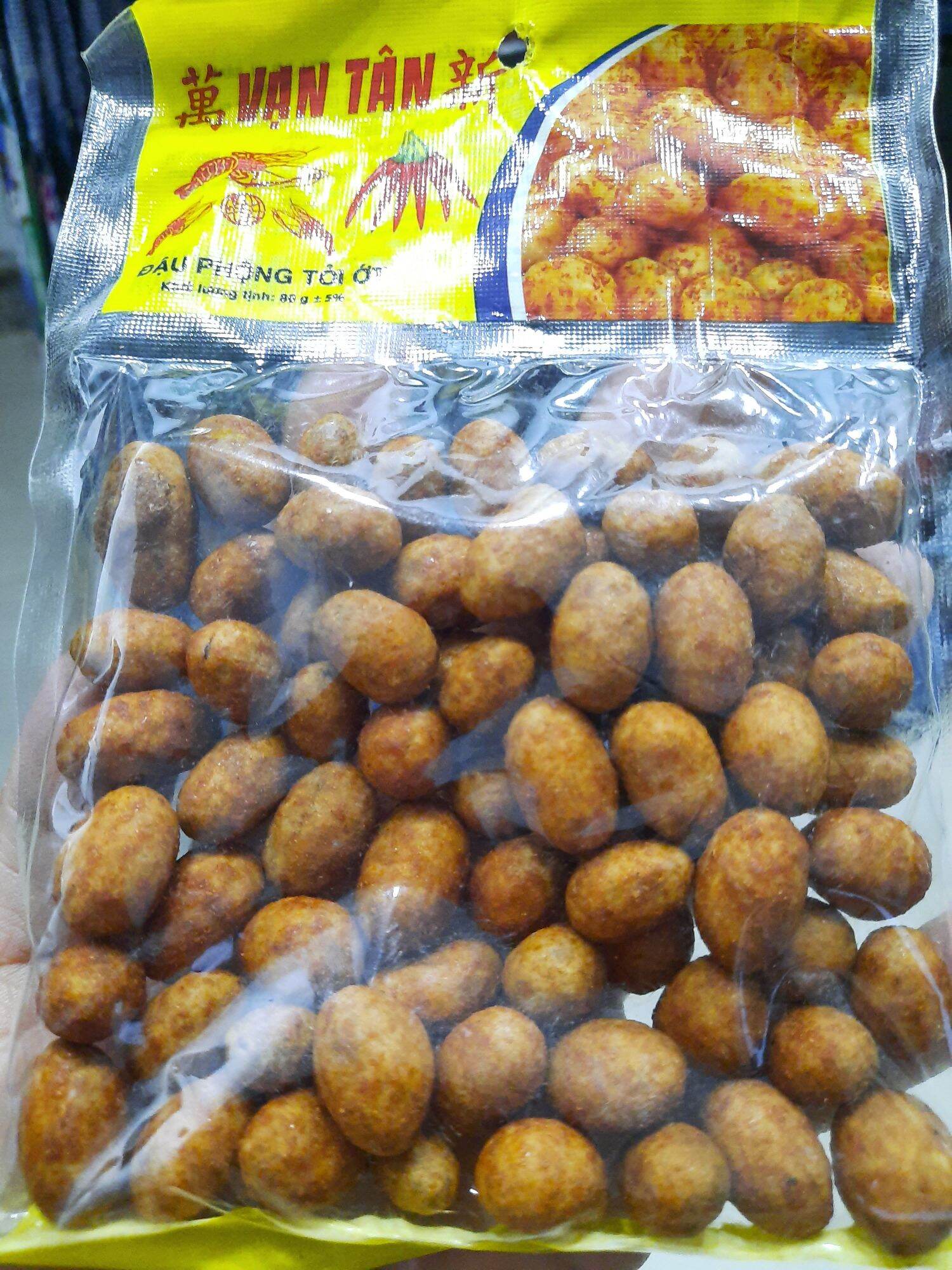 Combo 5 bịch đậu phộng tỏi ớt Vạn Tân (1 bịch/80g)