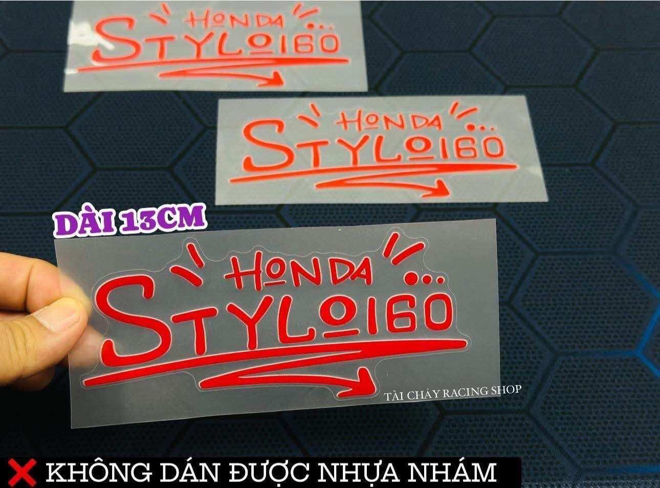 [ 1 TEM ] TEM DECAL CHỬ STYLO ĐỎ DÀI 13CM IN UV TRONG DÁN TRANG TRÍ XE
