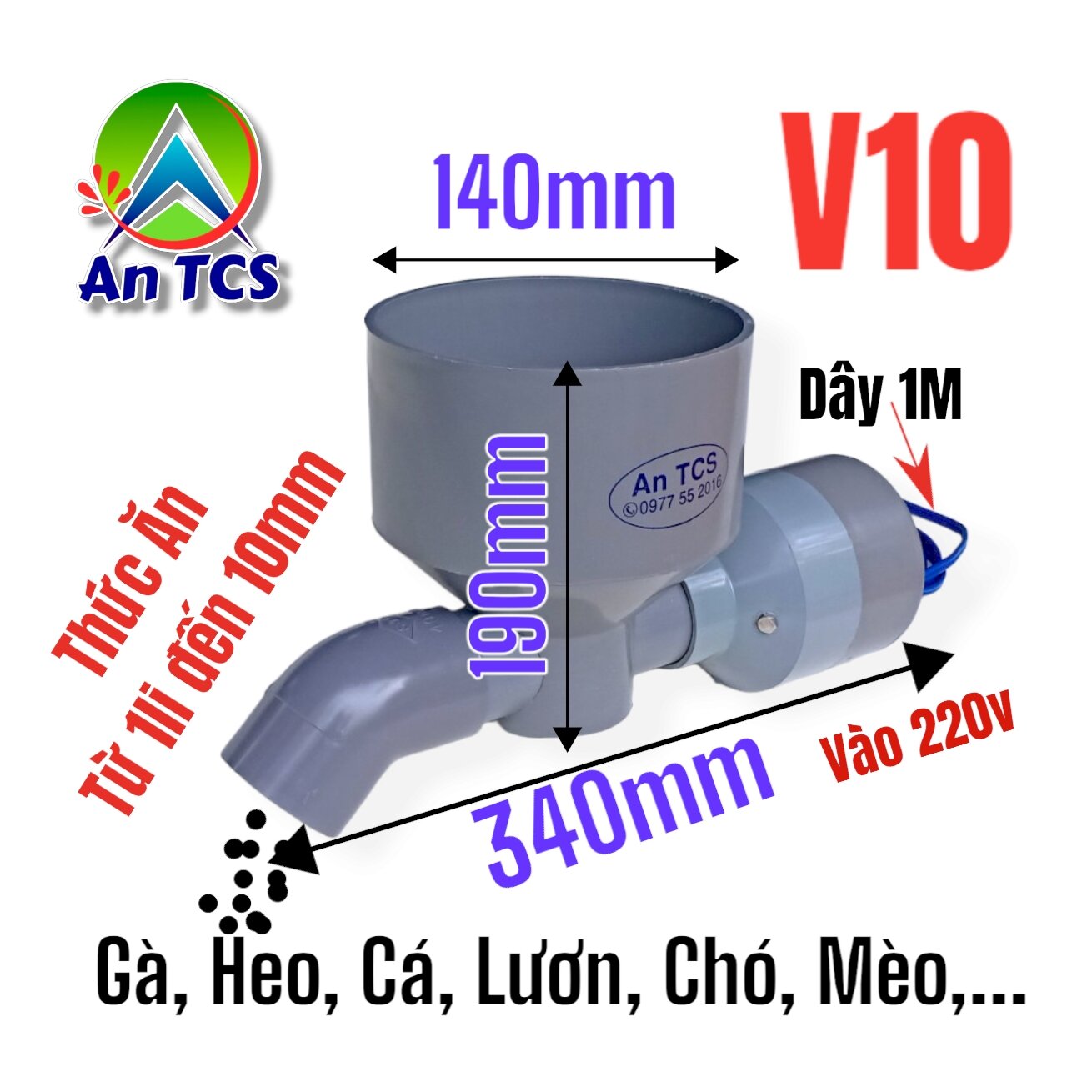 Máy Cho Chó Mèo Ăn Tự Động An TCS V10