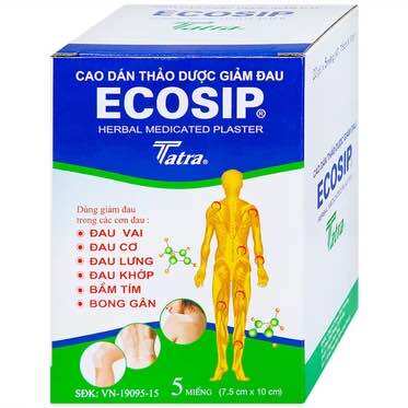 Cao dán thảo dược Ecosip Cool Tatra hỗ trợ giảm đau cơ, đau khớp