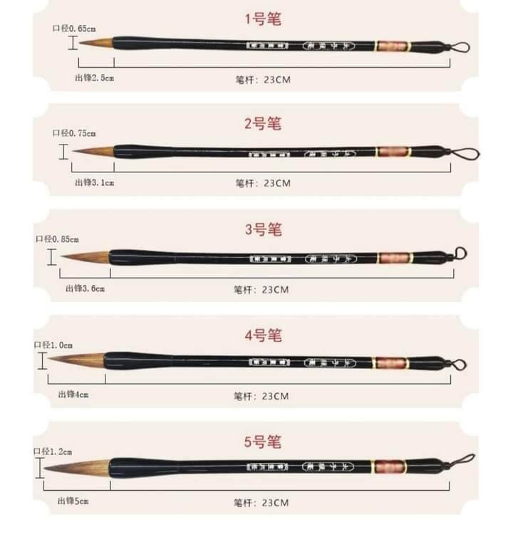 Bộ 5 bút lông thư pháp có hộp đựng