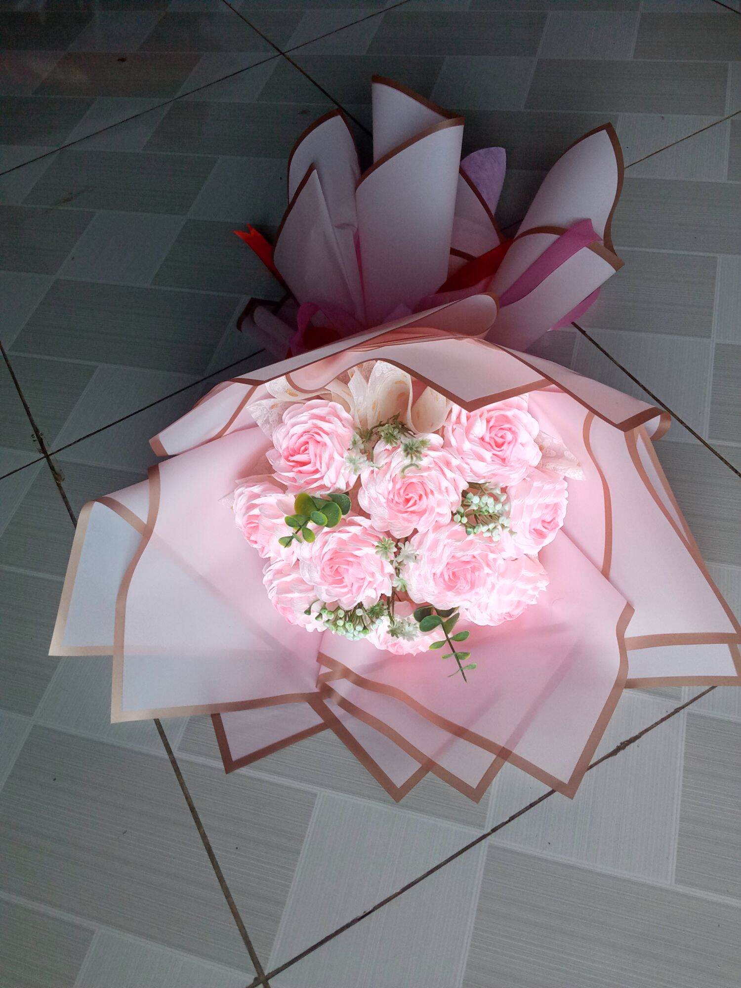 hoa giấy nhún 10 bông ,