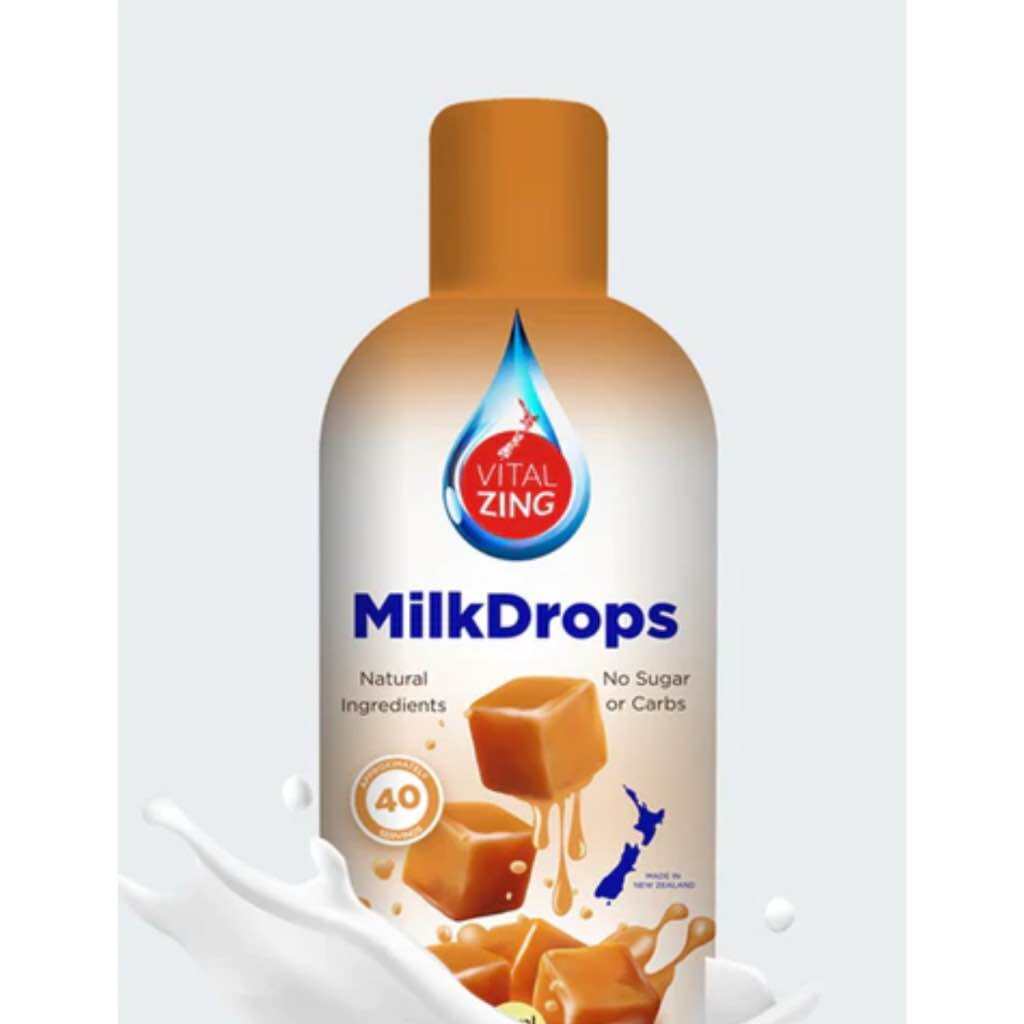 GIỌT MILK DROPS VITAL ZING KHÔNG ĐƯỜNG - TĂNG HƯƠNG VỊ sữa, yoghurt, milkshakes, smoothies, cafe, làm bánh, kem - No Sugar, No/Low Carbs, 40ml - CARAMEL