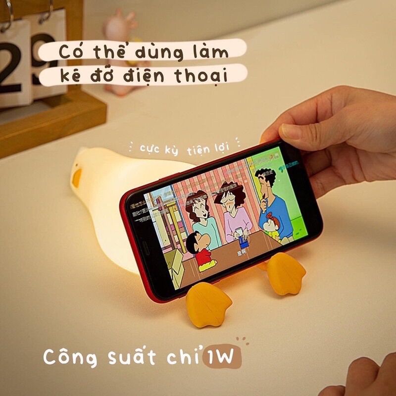 Đèn ngủ vịt con lười đáng yêu silicon