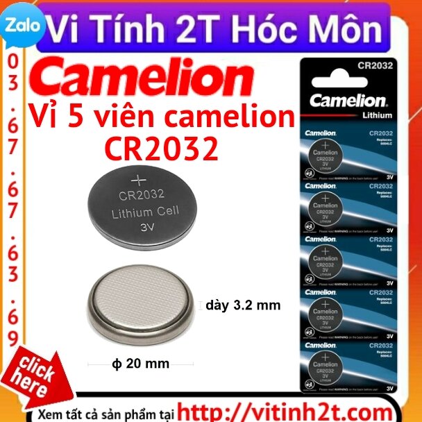 Vỉ 5 viên pin 3v cr2032 camelion
