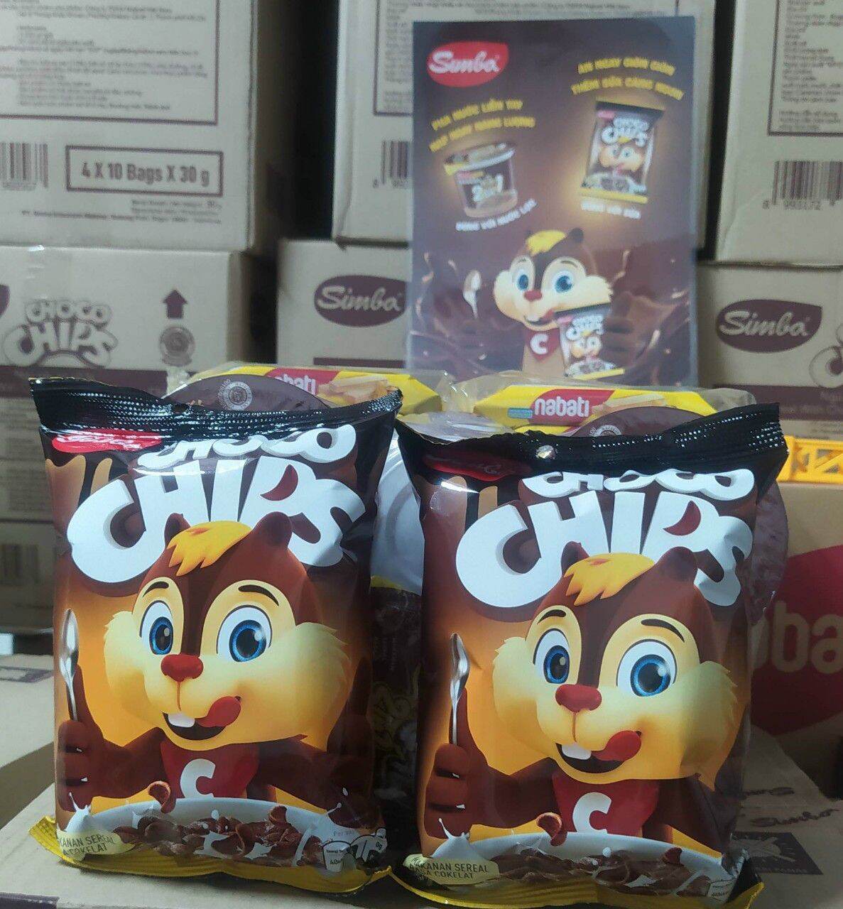 Lốc 10 gói snack Nabati simba vị socola