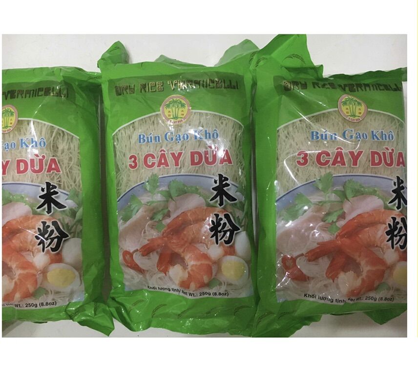 Bún gạo 3 cây dừa gói 250 gram