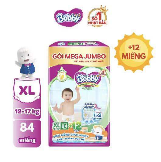 Tặng 12 miếng ... tã quần bobby xl84 miếng gạo non mẫu tùy đợt nhập hàng
