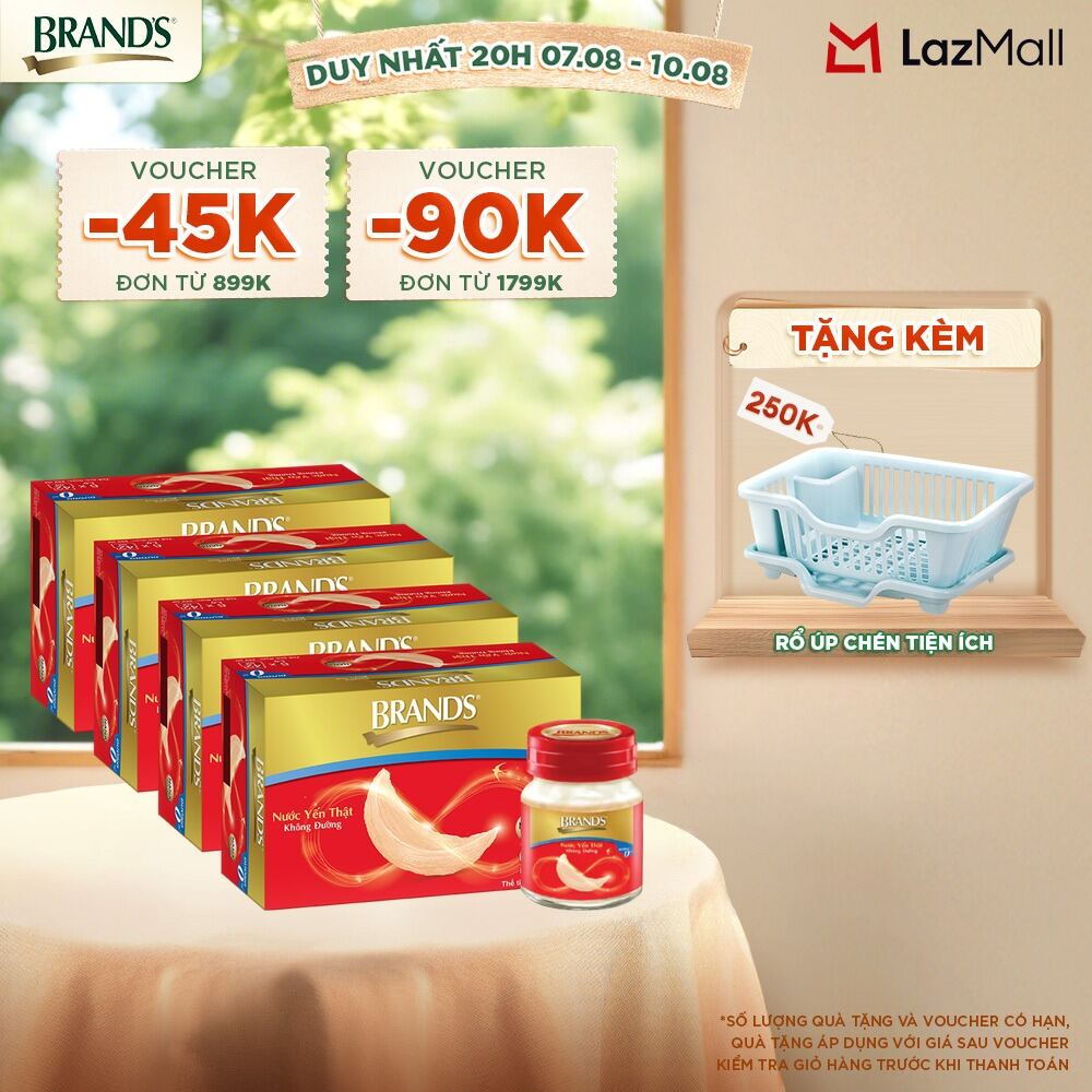 [Giao hàng 2h] Combo 4 Nước yến thật BRAND'S Không Đường (42 ml x 24 lọ)