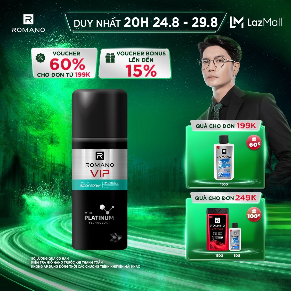 Xịt khử mùi romano vip impress 150ml