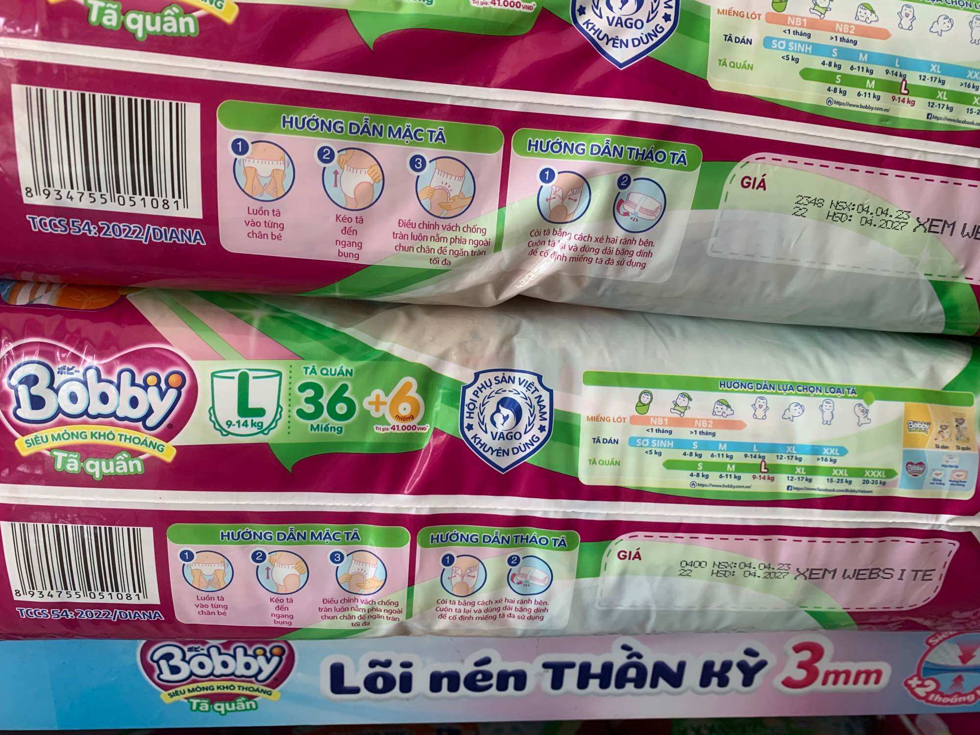 [Tặng thêm 2 miếng] Tã quần Bobby L36 - Bỉm Quần Trẻ Em Bobby Size L