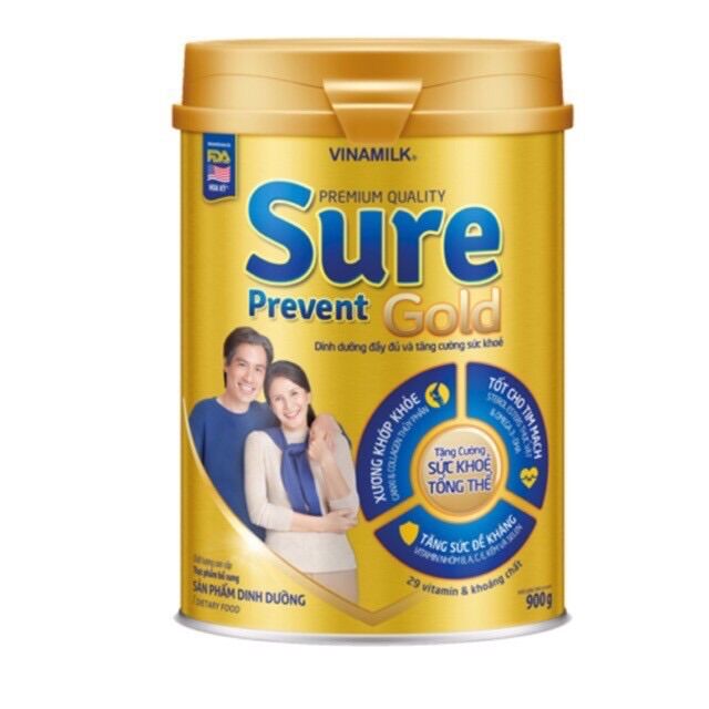 Sữa bột Vinamilk Sure prevent gold 900g