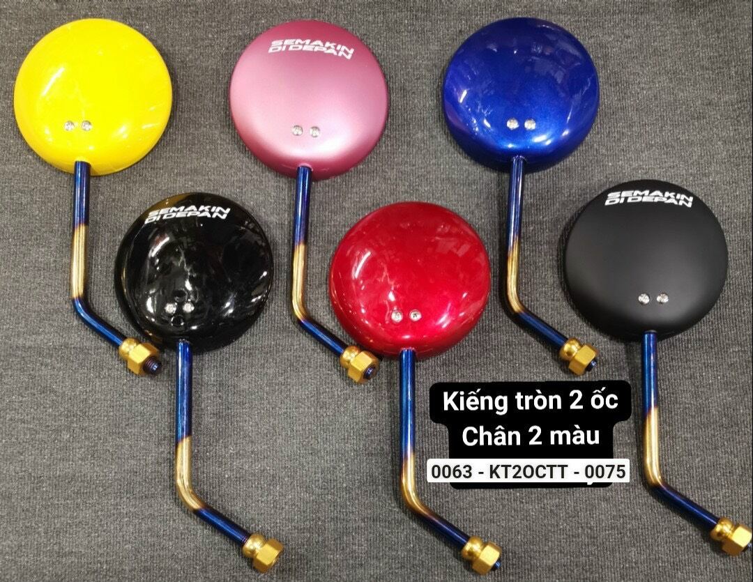 Kính chiếu hậu tròn chân xi titan 10 ly cho mọi loại xe