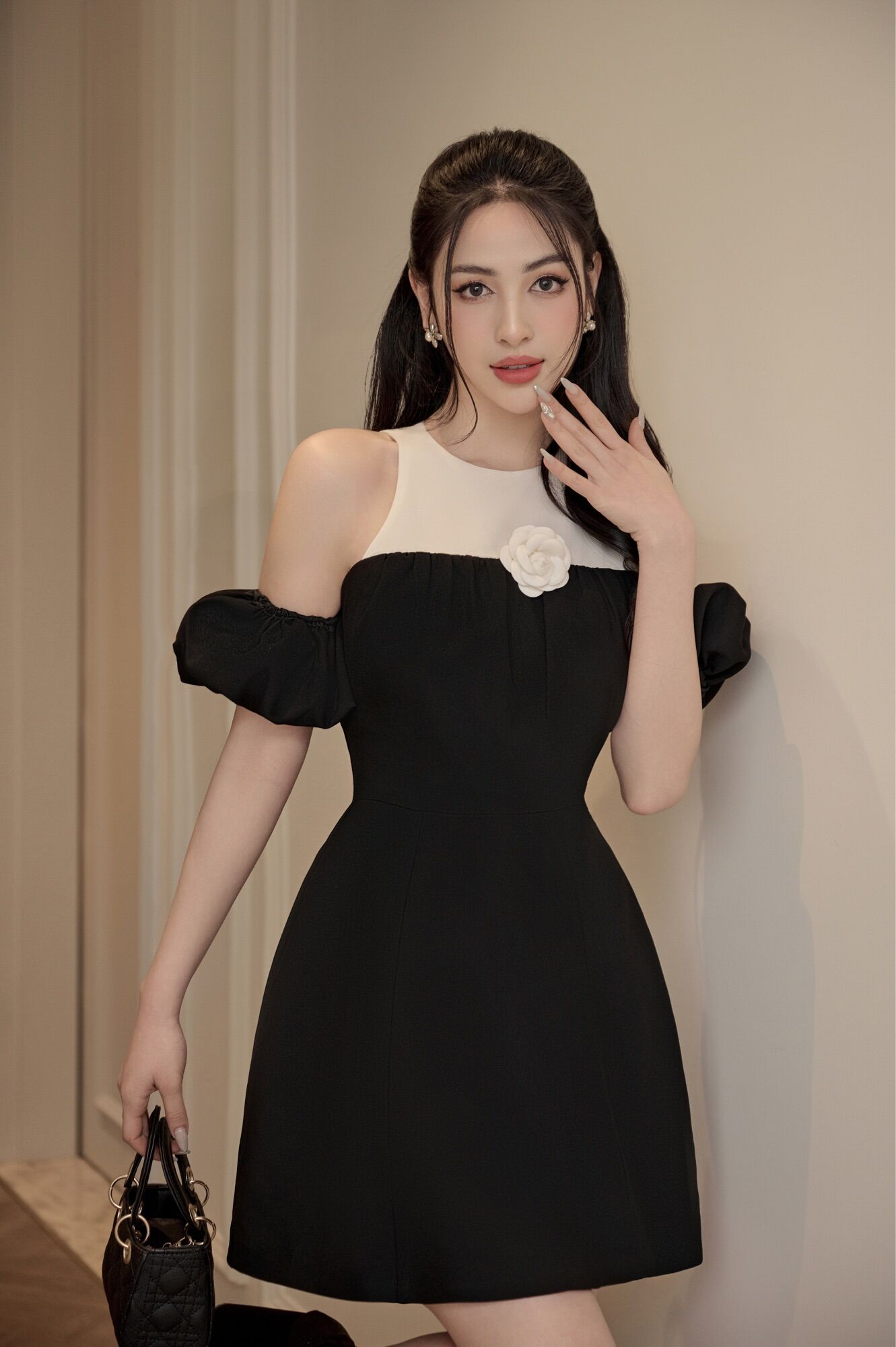 Joie des roses - váy liền phối màu gigi dress
