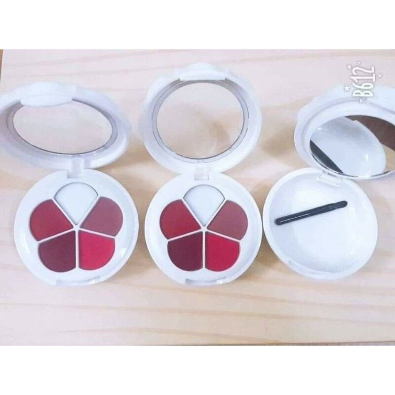Khay Bông 5 Ô Đựng Son Handmade Hoặc Phấn Mắt Kèm Cọ