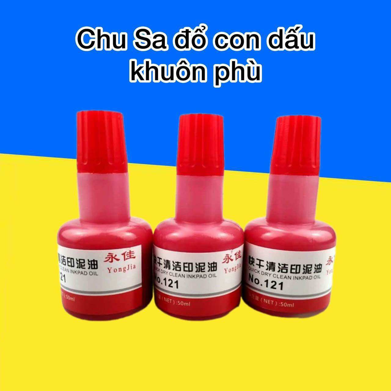 Bộ 3 Lọ mực chu sa 40ml dùng cho các con dấu, khay mực